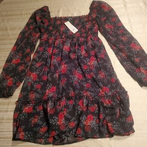 Francesca's Floral Babydoll Mini Dress Size S NWT